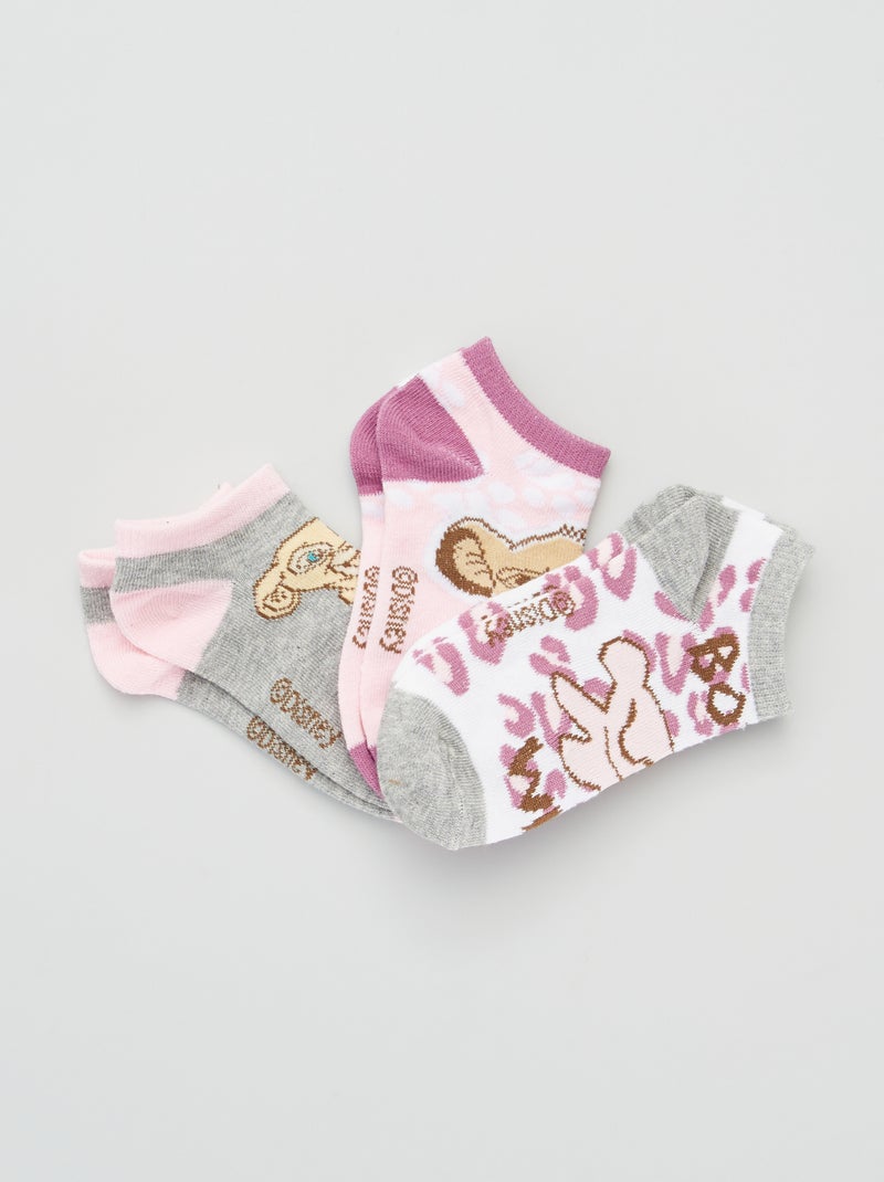 Lot de 3 paires de chaussettes 'Roi Lion' rose - Kiabi