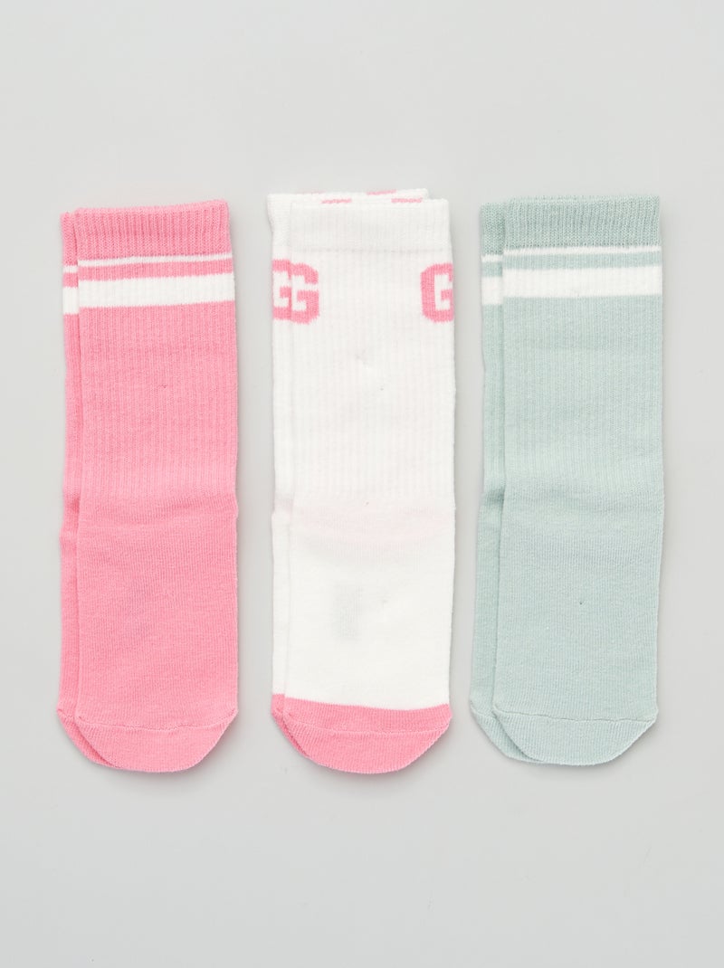 Lot de 3 paires de chaussettes Rose - Kiabi
