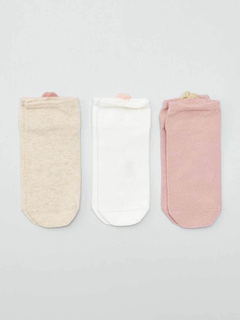 Lot de 3 paires de chaussettes Rose - Kiabi