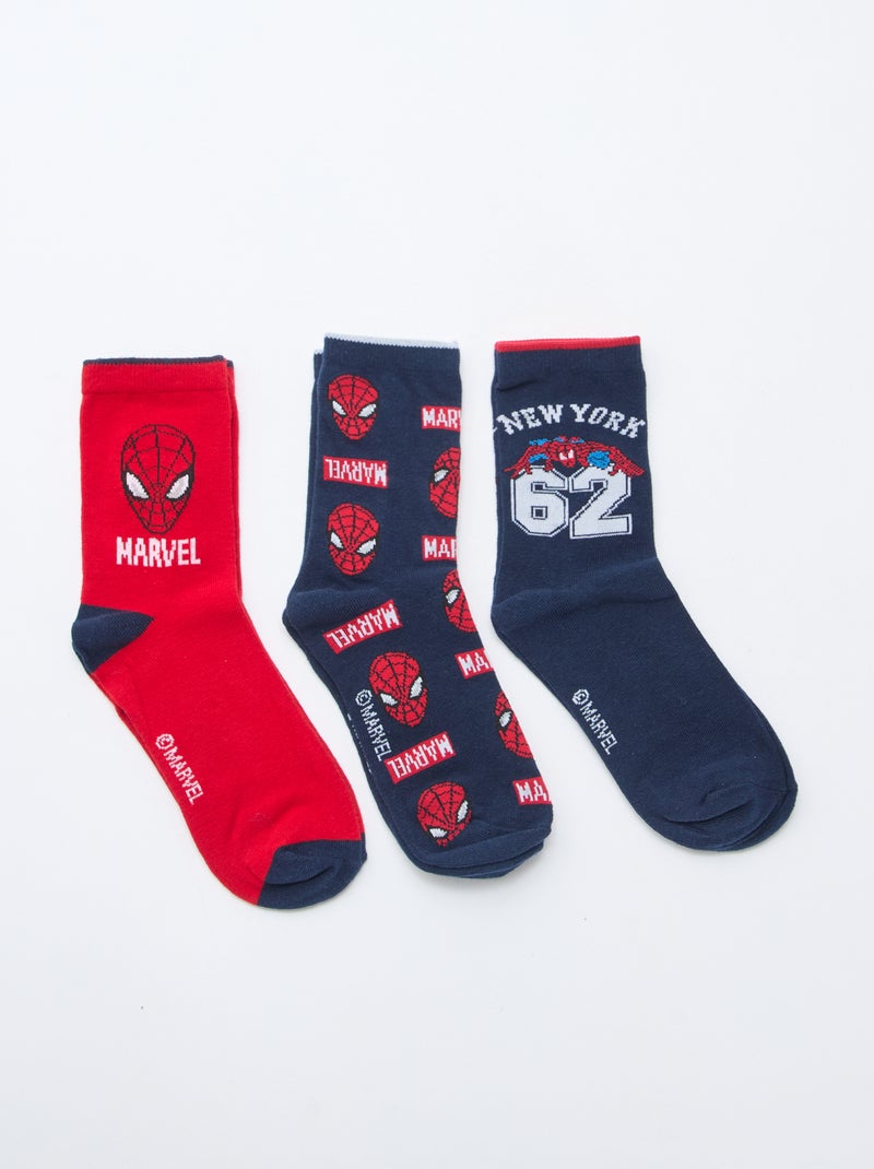 Lot de 3 paires de chaussettes 'Spiderman' Bleu - Kiabi