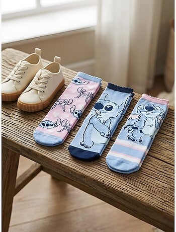 Lot de 3 paires de chaussettes stitch disney