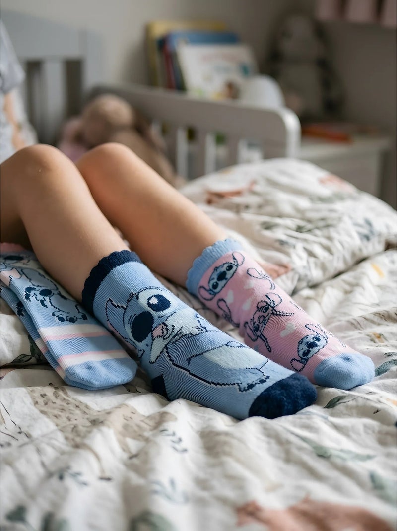 Lot de 3 paires de chaussettes stitch disney Multicolore - Kiabi