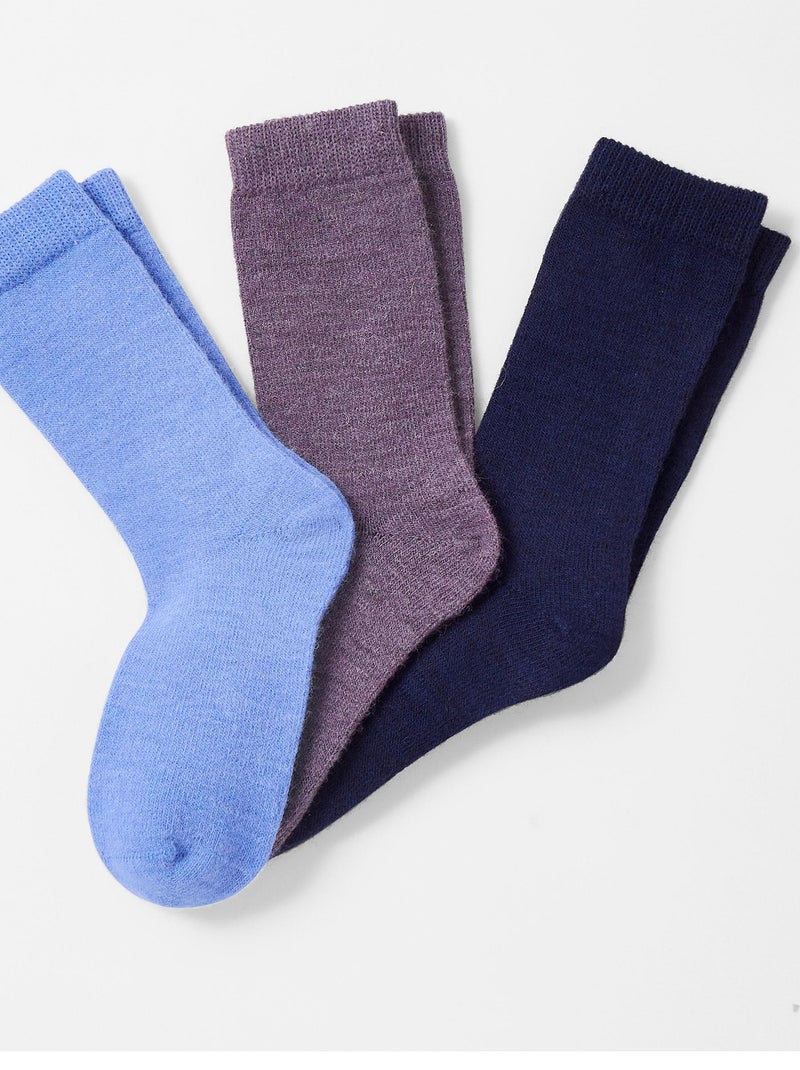 Lot de 3 paires de chaussettes Thermolactyl maille laineuse  - Damart Violet - Kiabi