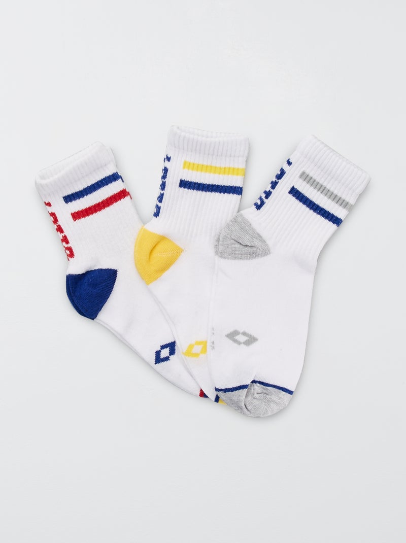 Lot de 3 paires de chaussettes tige courte blanc - Kiabi
