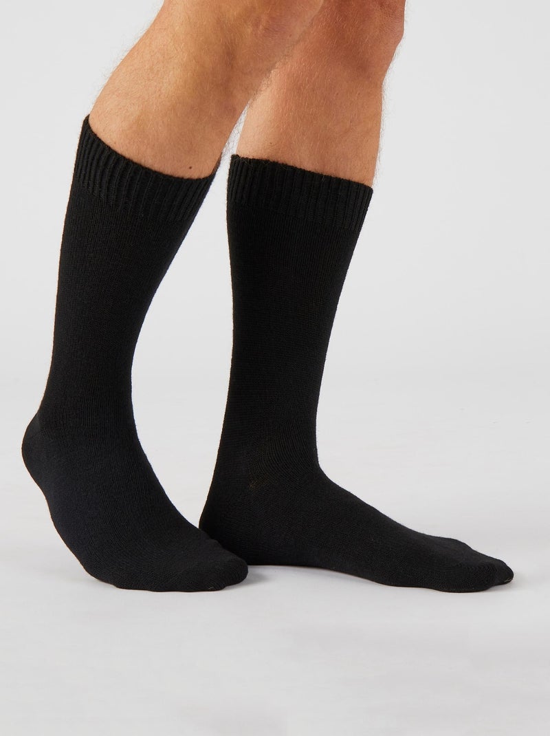 Lot de 3 paires de chaussettes unies Thermolactyl - Damart Noir - Kiabi