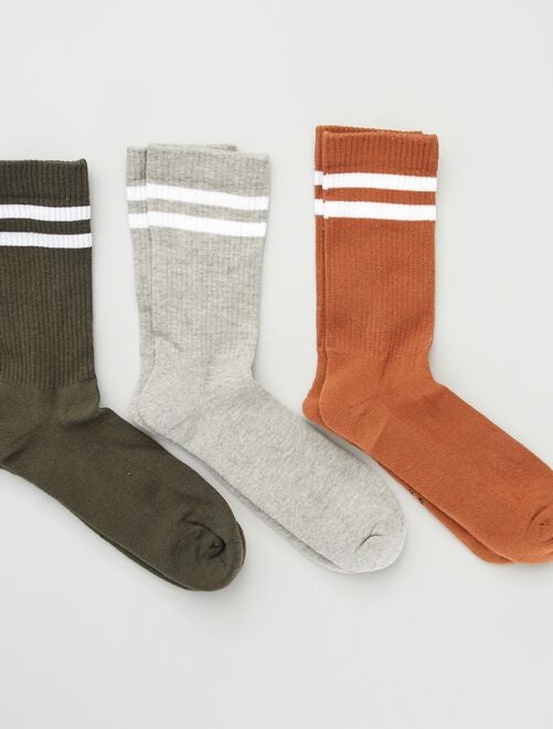 Kiabi Homme - Lot de 3 paires de chaussettes côtelées - LOTBLACK - Drest