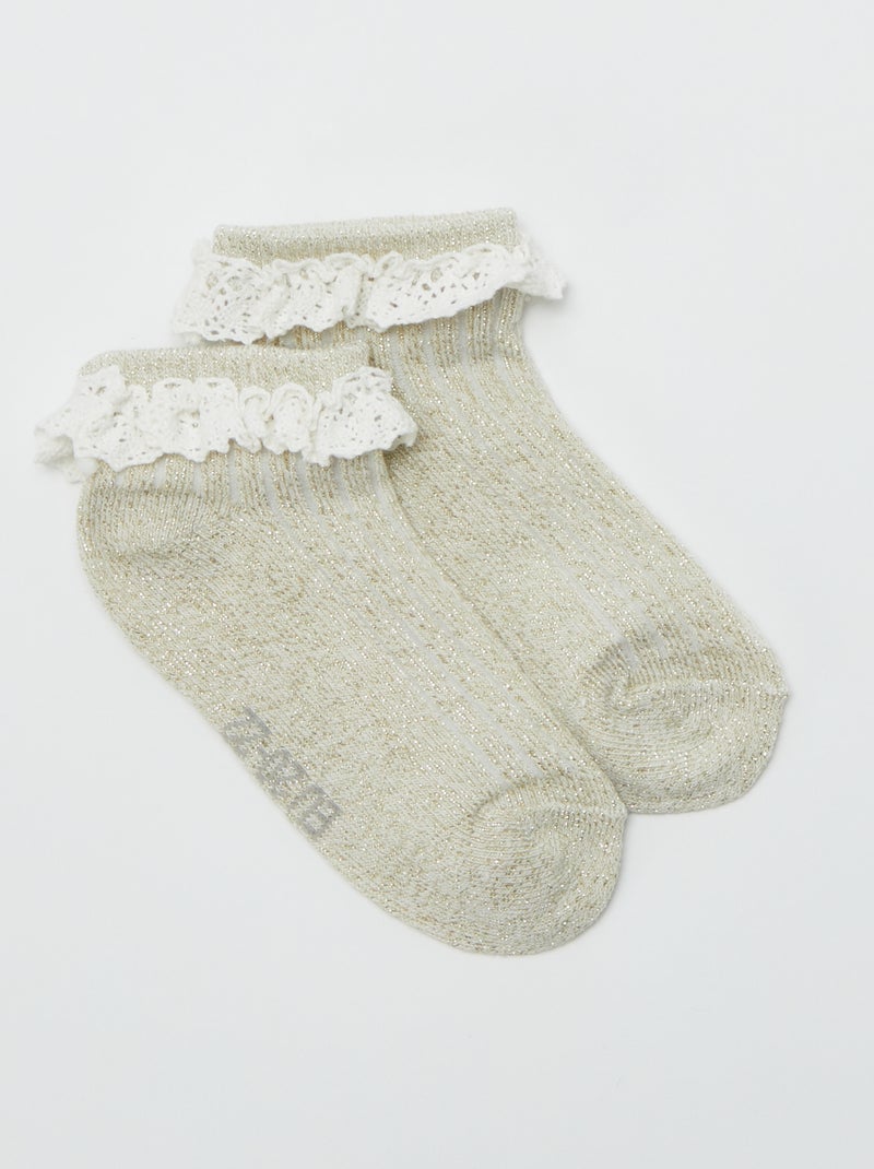 Lot de 3 paires de chaussettes volantées Blanc - Kiabi