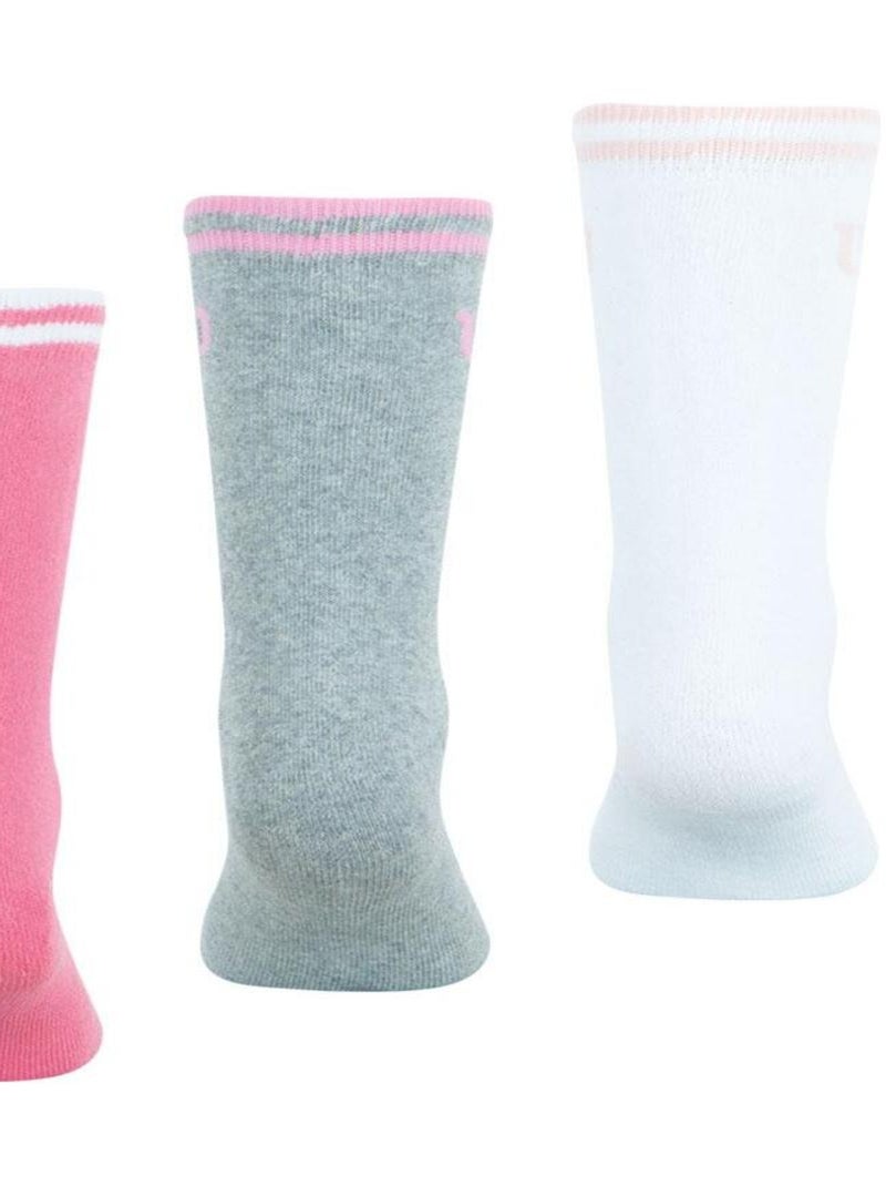 LOT DE 3 PAIRES DE CHAUSSETTES WILSON BLANC ROSE GRIS Rose - Kiabi