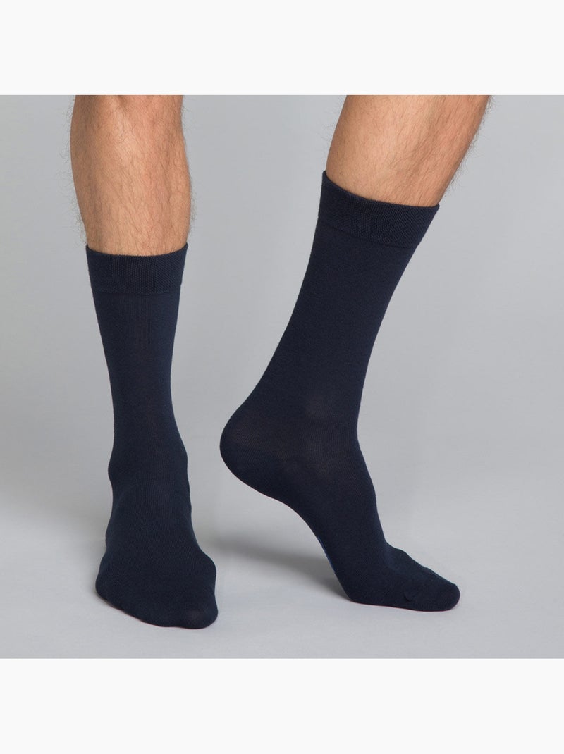Lot de 3 Paires de Mi-Chaussettes Basique Coton Bleu - Kiabi