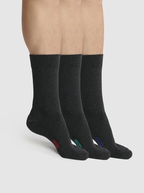 Lot de 3 Paires de Mi-Chaussettes Basique Coton - Kiabi