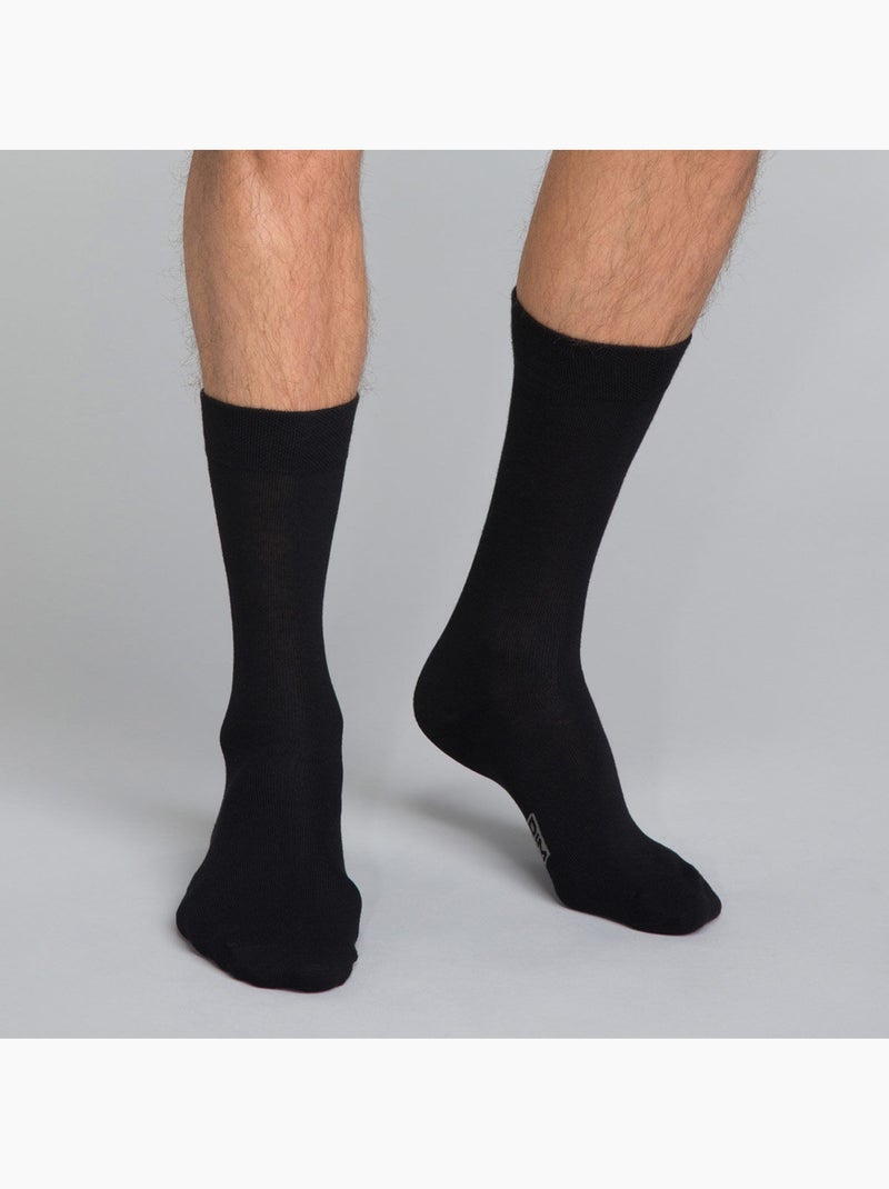 Lot de 3 Paires de Mi-Chaussettes Basique Coton Noir - Kiabi