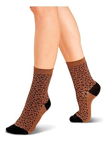 Lot de 3 paires de mi-chaussettes maille jacquard laine et Thermolactyl - Damart