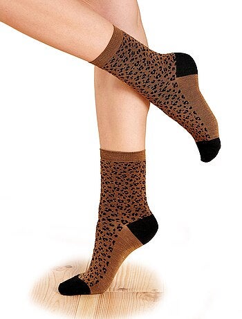 Lot de 3 paires de mi-chaussettes maille jacquard laine et Thermolactyl - Damart