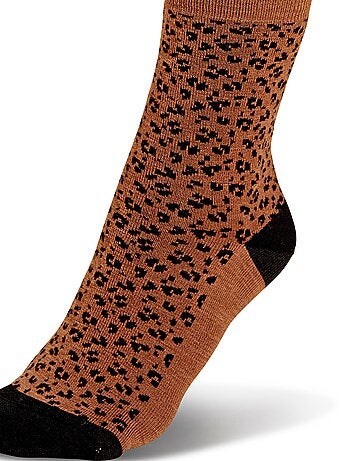 Lot de 3 paires de mi-chaussettes maille jacquard laine et Thermolactyl - Damart