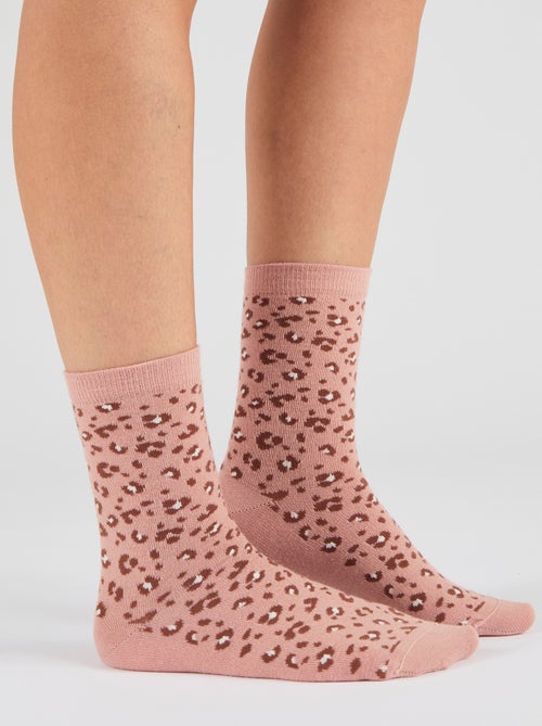 Lot de 3 paires de mi-chaussettes maille jacquard laine et Thermolactyl - Damart - Kiabi