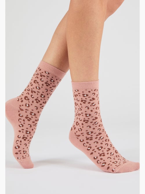 Lot de 3 paires de mi-chaussettes maille jacquard laine et Thermolactyl - Damart - Kiabi