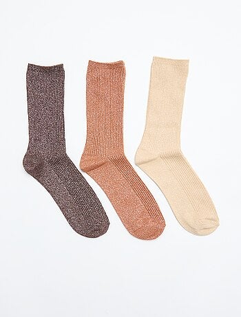 Lot de 3 paires de mi-chaussettes pailletées