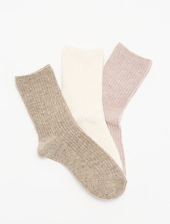 Lot de 3 paires de mi-chaussettes unies