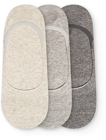 Lot de 3 Paires de Protège-Pieds Mélange de Gris