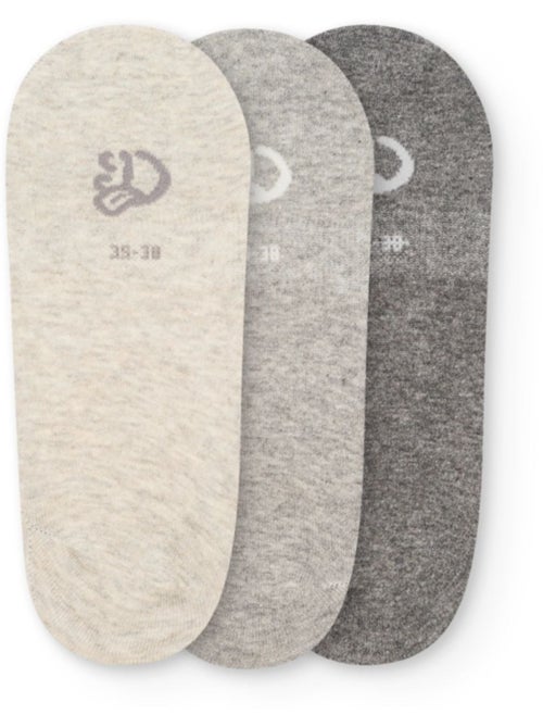 Lot de 3 Paires de Protège-Pieds Mélange de Gris - Kiabi