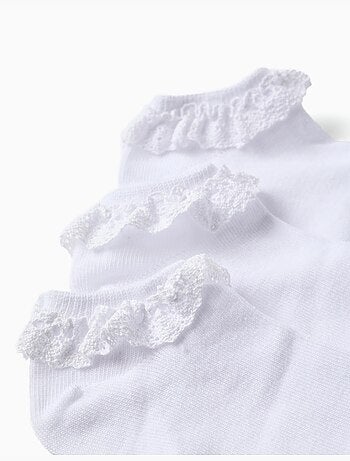 Lot de 3 paires de socquettes avec détail en dentelle