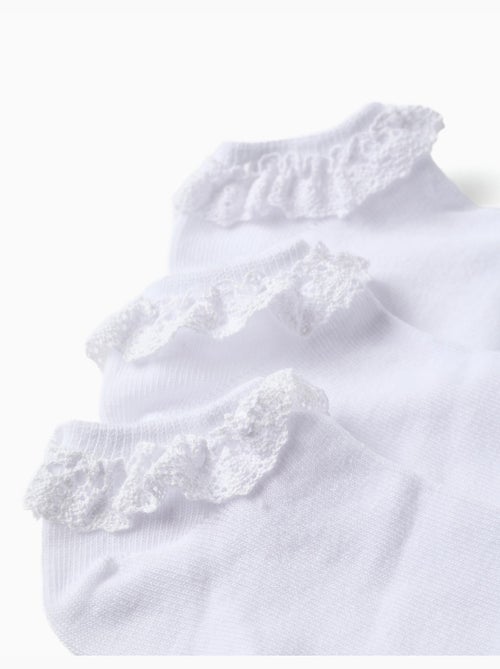 Lot de 3 paires de socquettes avec détail en dentelle - Kiabi
