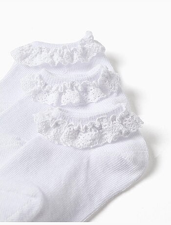 Lot de 3 paires de socquettes avec détail en dentelle