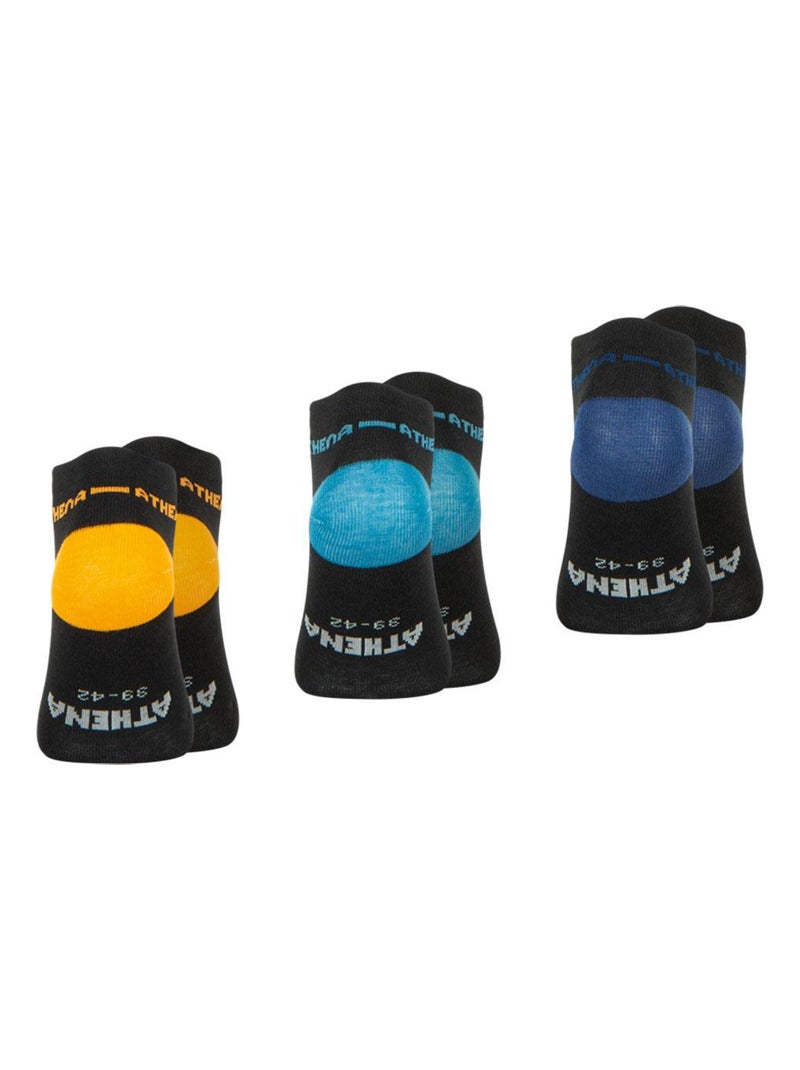 Lot de 3 paires de socquettes homme Easy Color Noir - Kiabi