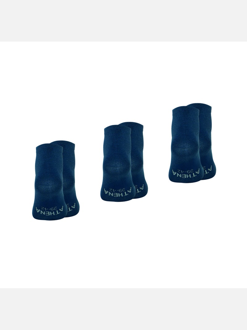 Lot de 3 paires de socquettes homme my petit prix athena Bleu marine - Kiabi