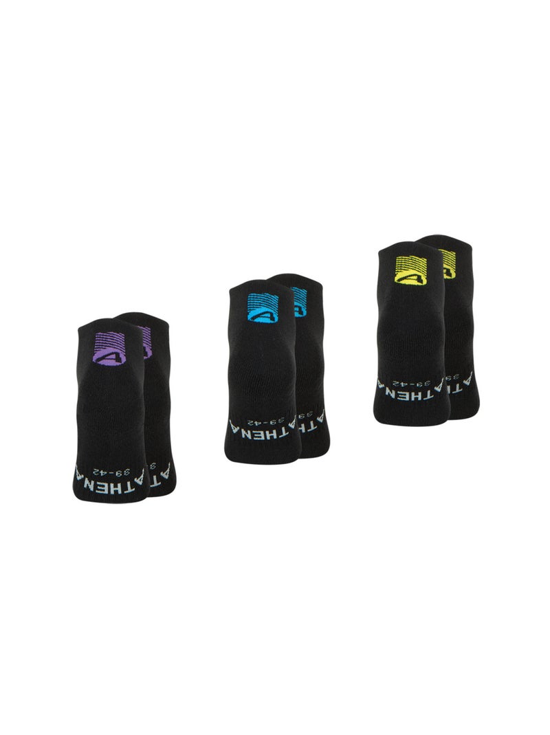 Lot de 3 paires de socquettes homme Training Dry Athena Noir Noir Noir - Kiabi