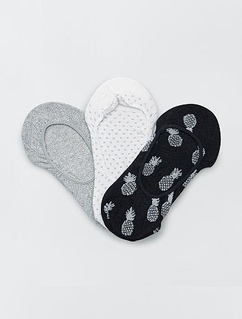 Lot de 3 paires de socquettes invisibles