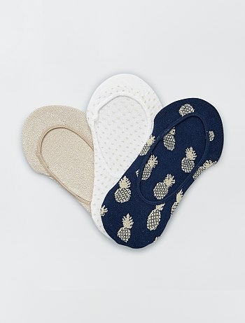 Lot de 3 paires de socquettes invisibles