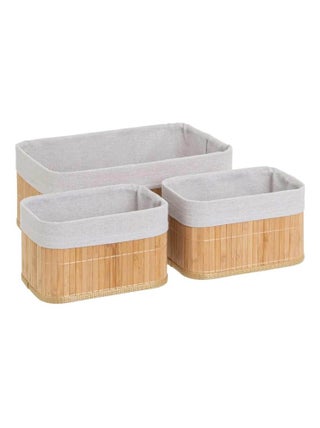 Lot de 3 panières de rangement en bambou