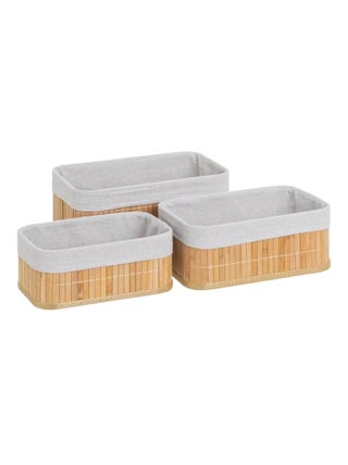 Lot de 3 panières de rangement en bambou
