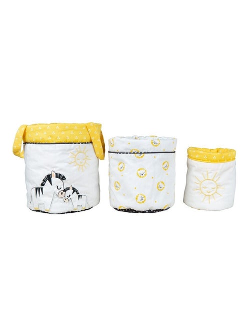 Lot de 3 panieres gigognes en coton - SAUTHON - Kiabi