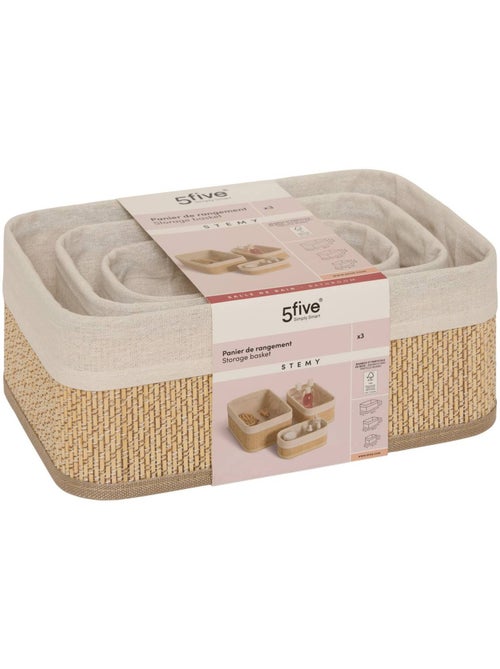 Lot de 3 paniers 20/25/30cm STEMY - Kiabi