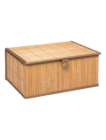 Lot de 3 paniers avec couvercles en bambou