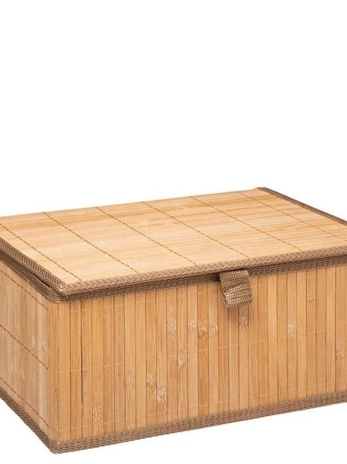 Lot de 3 paniers avec couvercles en bambou - Kiabi