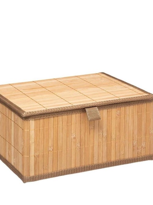 Lot de 3 paniers avec couvercles en bambou - Kiabi
