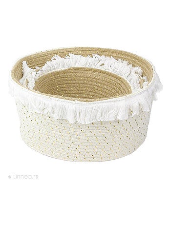 Lot de 3 paniers de rangement à franges VANILLA