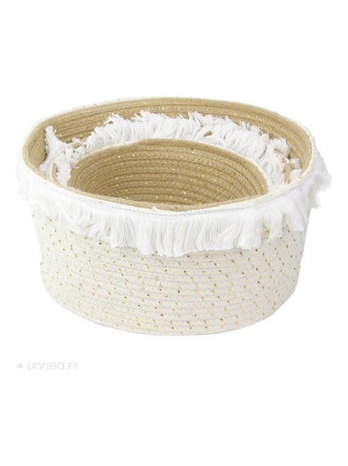 Lot de 3 paniers de rangement à franges VANILLA - Kiabi