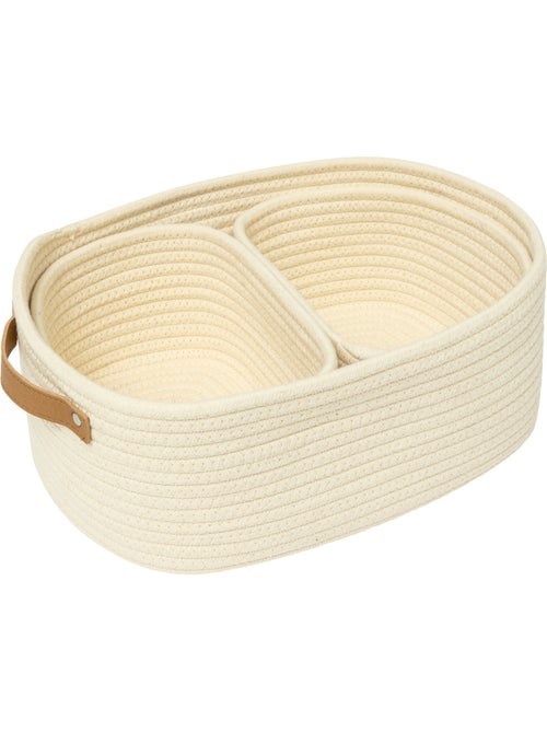 Lot de 3 paniers de rangement duo - Kiabi Lot de 3 paniers de rangement duo - Kiabi