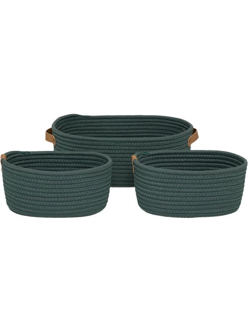 Lot de 3 paniers de rangement duo - Kiabi
