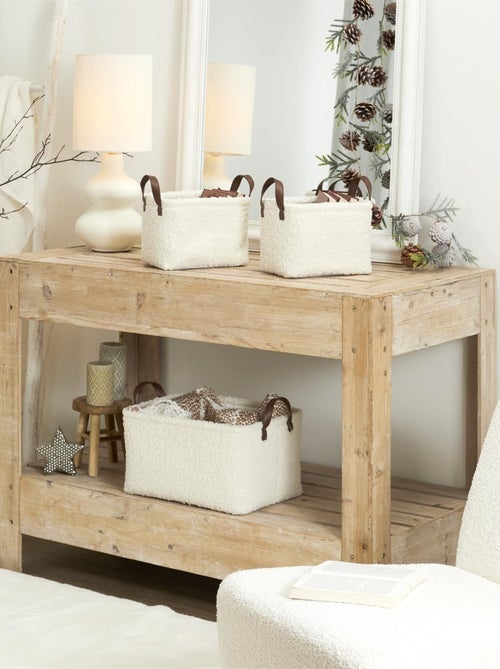 Lot de 3 paniers de rangement en bouclette - Kiabi