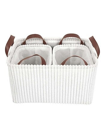 Lot de 3 paniers de rangement en tissu côtelé