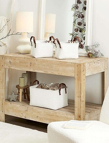 Lot de 3 paniers de rangement en tissu côtelé