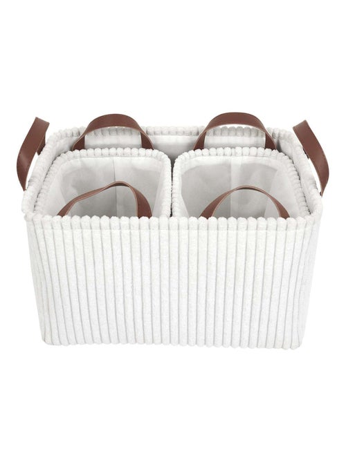 Lot de 3 paniers de rangement en tissu côtelé - Kiabi