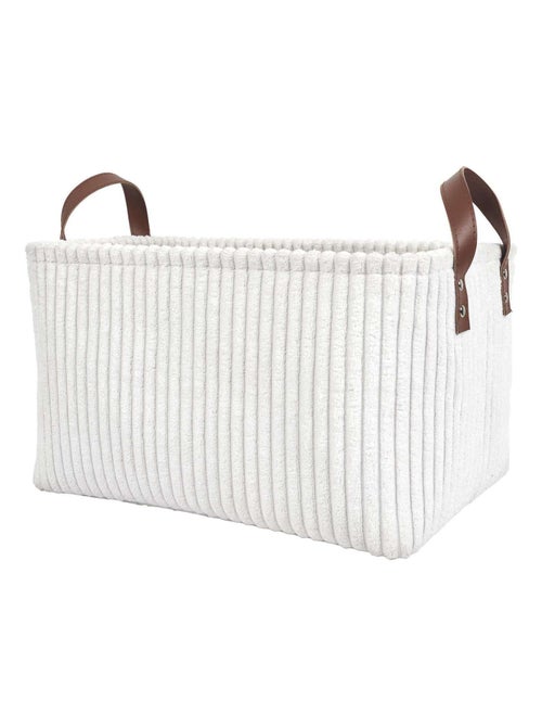 Lot de 3 paniers de rangement en tissu côtelé - Kiabi