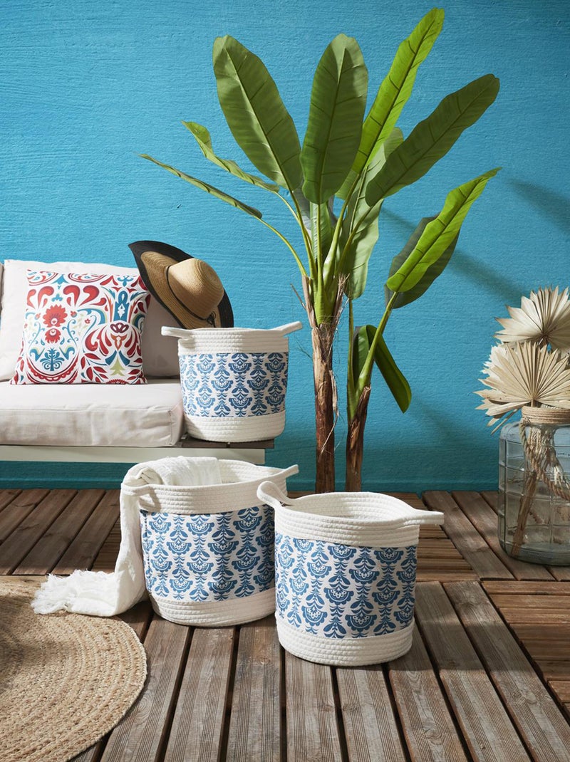 Lot de 3 paniers de rangement JAIPUR Bleu - Kiabi