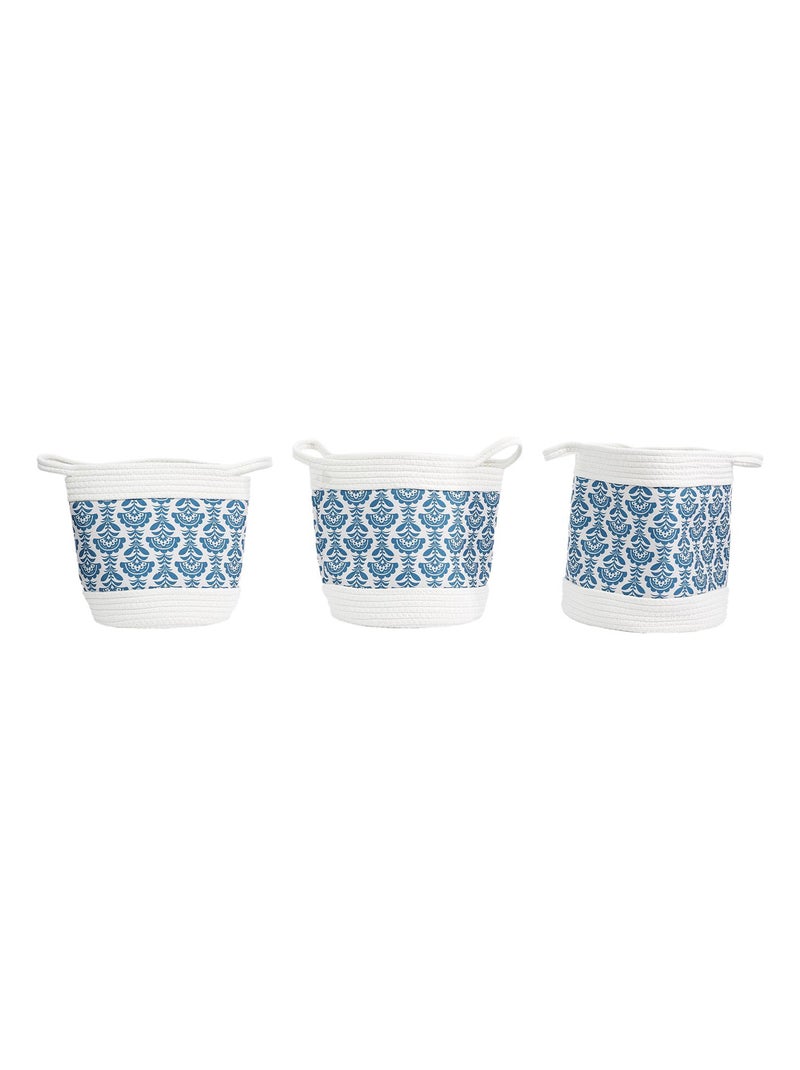 Lot de 3 paniers de rangement JAIPUR Bleu - Kiabi
